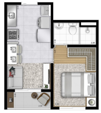 Imagem Apartamento com 1 Quarto à Venda, 26 m² em Vila Ré - São Paulo