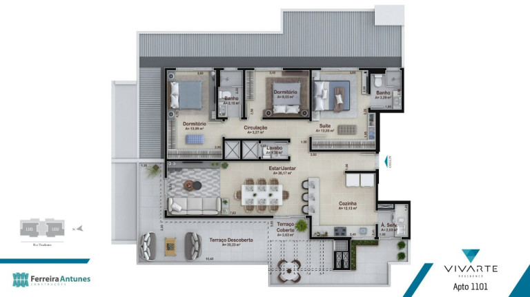 Imagem Apartamento com 2 Quartos à Venda, 118 m² em Kobrasol - São José Imagem Apartamento com 2 Quartos à Venda, 118 m² em Kobrasol - São José