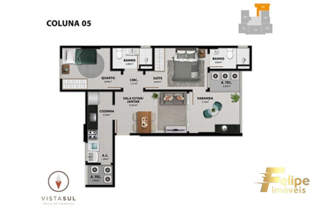 Imagem Imóvel com 2 Quartos à Venda, 63 m² em Praia De Itaparica - Vila Velha