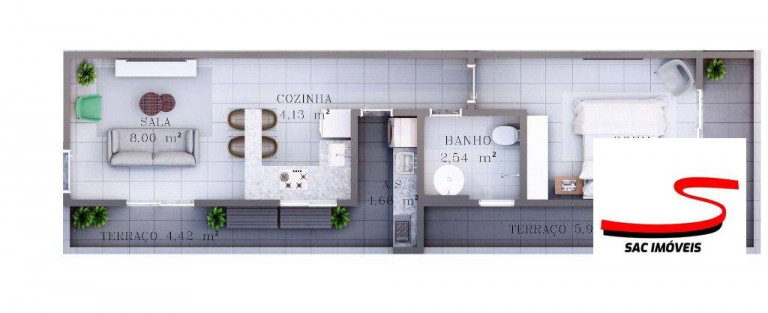 Imagem Apartamento com 1 Quarto à Venda, 41 m² em Canto Do Forte - Praia Grande Imagem Apartamento com 1 Quarto à Venda, 41 m² em Canto Do Forte - Praia Grande