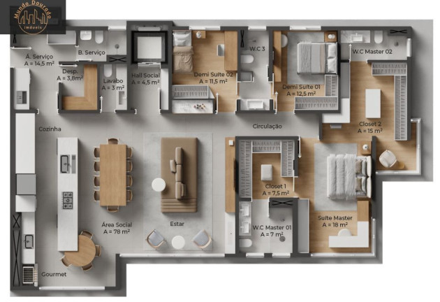 Imagem Apartamento com 4 Quartos à Venda, 195 m² em Centro - São Bernardo Do Campo