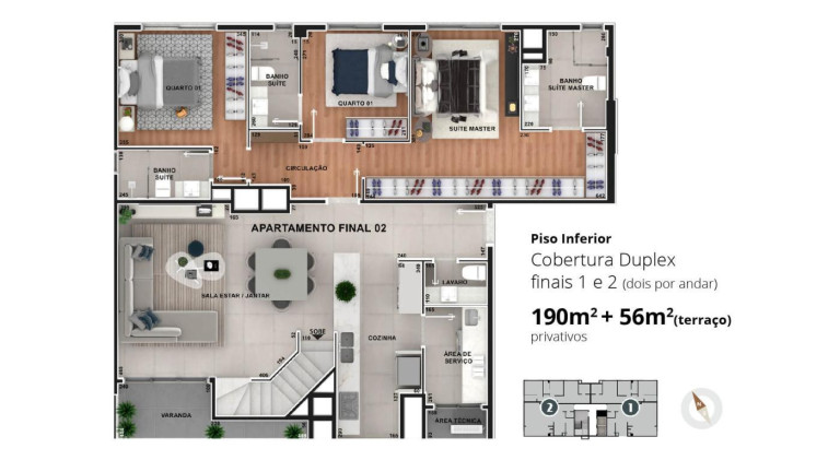 Imagem Apartamento com 3 Quartos à Venda, 190 m² em Bacacheri - Curitiba Imagem Apartamento com 3 Quartos à Venda, 190 m² em Bacacheri - Curitiba