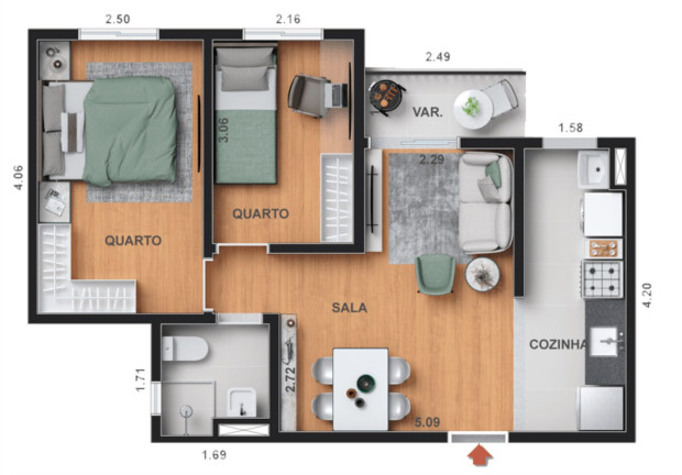 Imagem Imóvel com 2 Quartos à Venda, 43 m² em Todos Os Santos - Rio De Janeiro