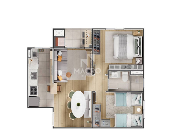 Imagem Apartamento com 2 Quartos à Venda, 46 m² em Jaraguá Esquerdo - Jaraguá Do Sul