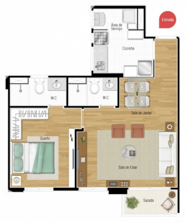 Foto do imóvel Apartamento com 2 Quartos à Venda, 54 m² em Casa Branca - Santo André