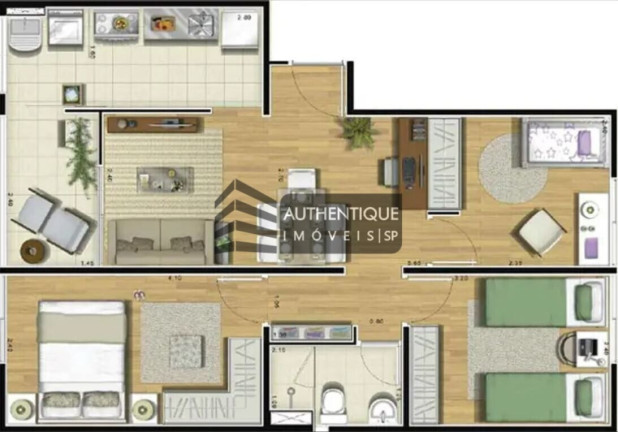 Imagem Apartamento com 3 Quartos à Venda, 59 m² em Vila Assunção - Santo André