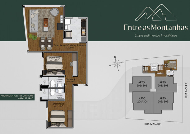 Imagem Apartamento com 2 Quartos à Venda, 83 m² em Moura - Gramado Imagem Apartamento com 2 Quartos à Venda, 83 m² em Moura - Gramado