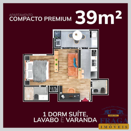Imagem Apartamento com 1 Quarto à Venda, 39 m² em Vila Carvalho - Sorocaba