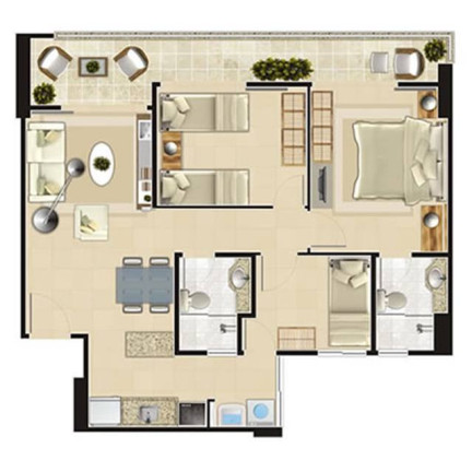 Imagem Apartamento com 3 Quartos à Venda, 70 m² em Parque Iracema - Fortaleza