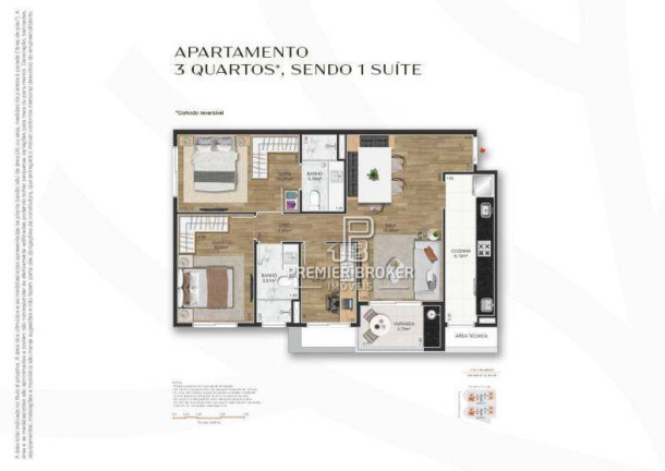 Apartamento com 3 Quartos à Venda, 76 m² em Alto - Teresópolis