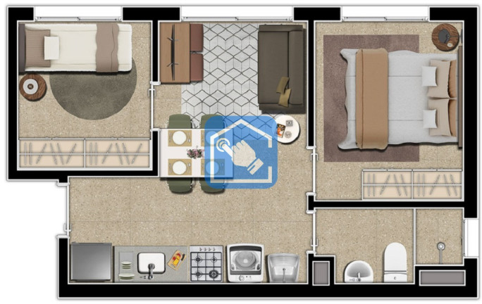 Foto do imóvel Apartamento com 2 Quartos à Venda, 33 m² em Sé - São Paulo