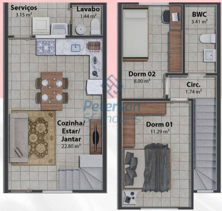 Imagem Sobrado com 2 Quartos à Venda, 62 m² em Limeira - Brusque Imagem Sobrado com 2 Quartos à Venda, 62 m² em Limeira - Brusque