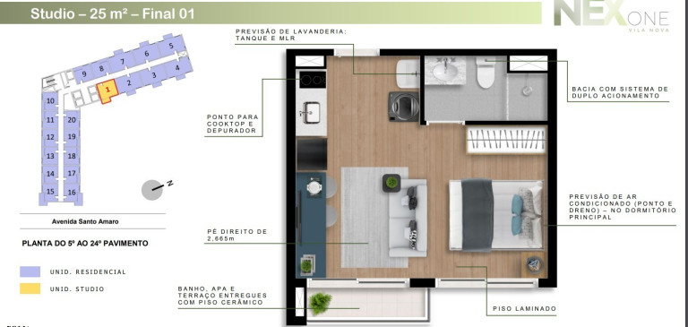 Imagem Apartamento com 1 Quarto à Venda, 24 m² em Vila Nova Conceição - São Paulo