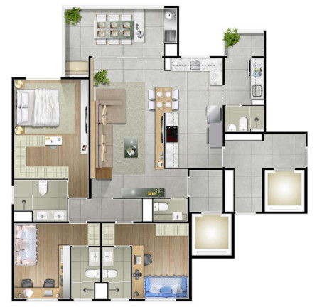 Imagem Apartamento com 3 Quartos à Venda, 127 m² em Centro - Santo André Imagem Apartamento com 3 Quartos à Venda, 127 m² em Centro - Santo André