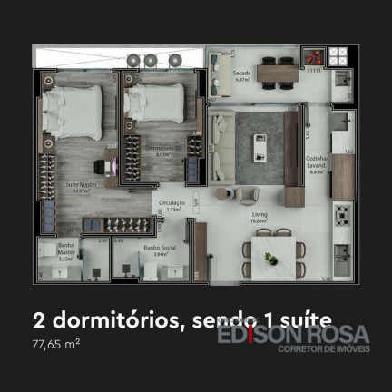 Imagem Apartamento com 3 Quartos à Venda, 140 m² em Nossa Senhora Do Rosário - São José