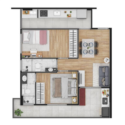 Imagem Apartamento com 2 Quartos à Venda, 61 m² em Ocian - Praia Grande