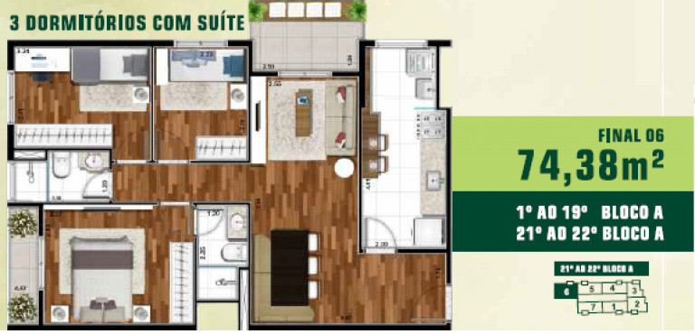 Imagem Apartamento com 1 Quarto à Venda, 57 m² em Jardim Tupanci - Barueri