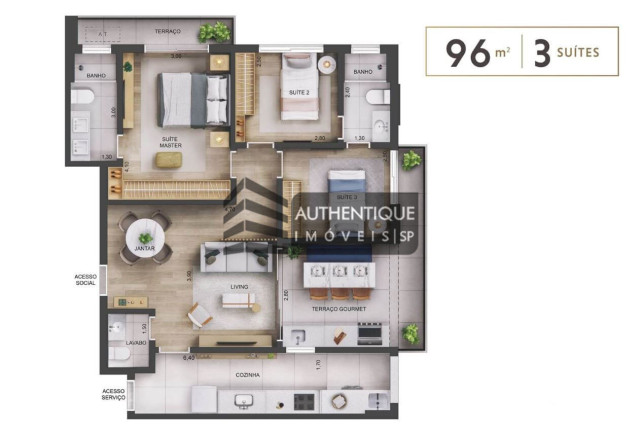 Imagem Apartamento com 3 Quartos à Venda, 96 m² em Jardim Guedala - São Paulo