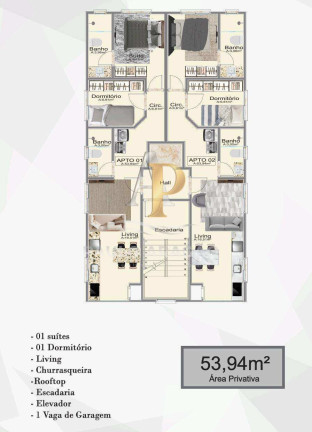 Imagem Apartamento com 2 Quartos à Venda, 53 m² em Perequê - Porto Belo