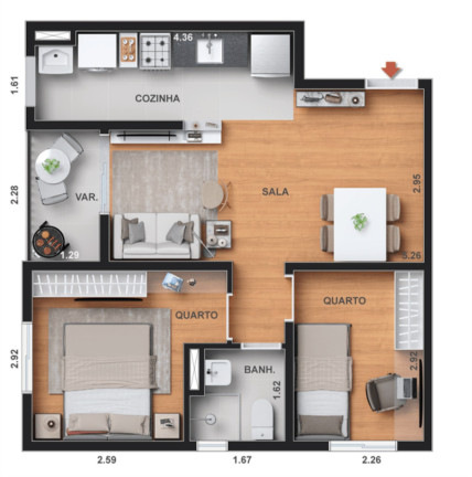 Imagem Imóvel com 2 Quartos à Venda, 43 m² em Todos Os Santos - Rio De Janeiro