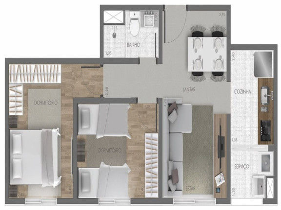 Imagem Imóvel com 2 Quartos à Venda, 43 m² em Vila Andrade - São Paulo