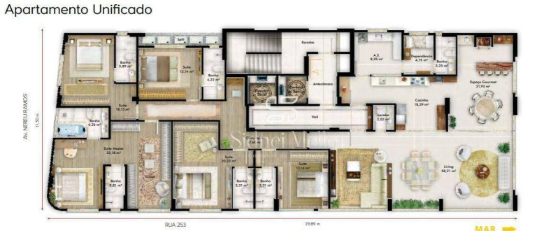Imagem Cobertura com 5 Quartos à Venda, 282 m² em Meia Praia - Itapema