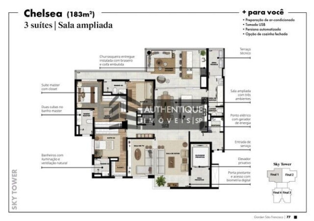 Imagem Apartamento com 3 Quartos à Venda, 183 m² em Vila Sao Francisco - Osasco Imagem Apartamento com 3 Quartos à Venda, 183 m² em Vila Sao Francisco - Osasco