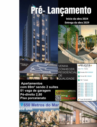 Apartamento com 2 Quartos à Venda, 69 m² em Morretes - Itapema