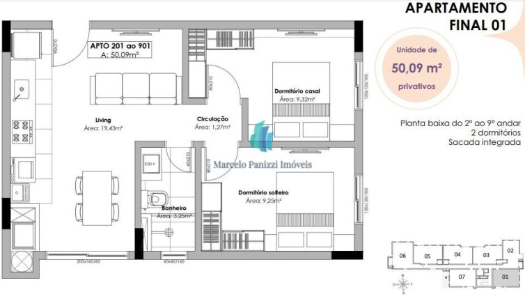 Imagem Apartamento com 2 Quartos à Venda, 54 m² em Progresso - Bento Gonçalves