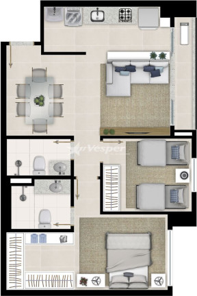 Imagem Apartamento com 2 Quartos à Venda, 68 m² em Setor Oeste - Goiânia