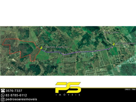 Terreno à Venda, 350.000 m² em Alto Da Serra - Bananeiras