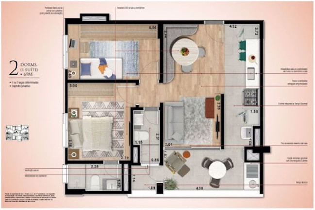 Imagem Apartamento com 2 Quartos à Venda, 69 m² em Alvinópolis - Atibaia