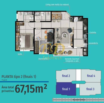 Imagem Apartamento com 2 Quartos à Venda, 62 m² em Alvinópolis - Atibaia