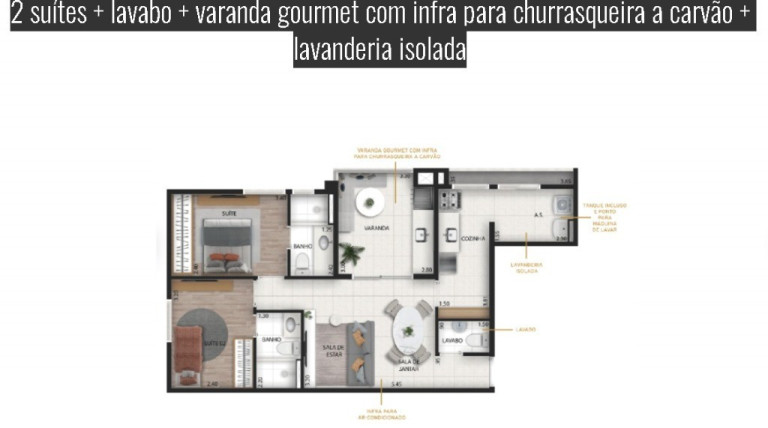 Imagem Imóvel com 2 Quartos à Venda, 64 m² em Centro - Diadema