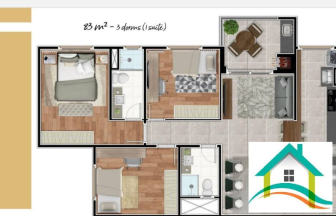 Imagem Apartamento com 3 Quartos à Venda, 83 m² em Casa Branca - Santo André