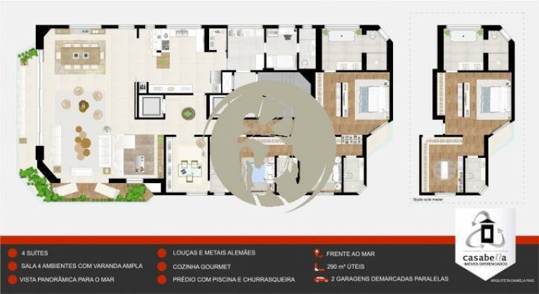 Imagem Apartamento com 4 Quartos à Venda, 285 m² em Aparecida - Santos Imagem Apartamento com 4 Quartos à Venda, 285 m² em Aparecida - Santos