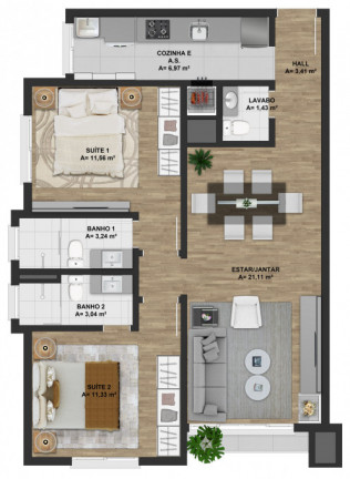 Imagem Apartamento com 1 Quarto à Venda, 48 m² em Centro - Gramado Imagem Apartamento com 1 Quarto à Venda, 48 m² em Centro - Gramado
