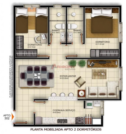 Imagem Apartamento com 2 Quartos à Venda, 73 m² em Camobi - Santa Maria