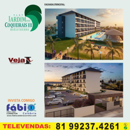 Imagem Flat com 1 Quarto à Venda, 48 m² em Maria Farinha - Paulista