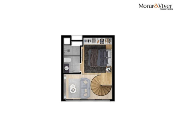 Imagem Apartamento com 1 Quarto à Venda, 39 m² em água Verde - Curitiba