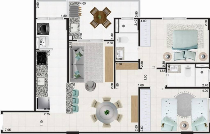 Imagem Apartamento com 2 Quartos à Venda, 79 m² em Caiçara - Praia Grande
