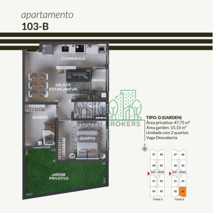 Imagem Apartamento com 3 Quartos à Venda, 46 m² em Alto Tarumã - Pinhais