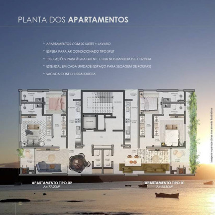 Imagem Apartamento com 2 Quartos à Venda, 77 m² em Perequê - Porto Belo