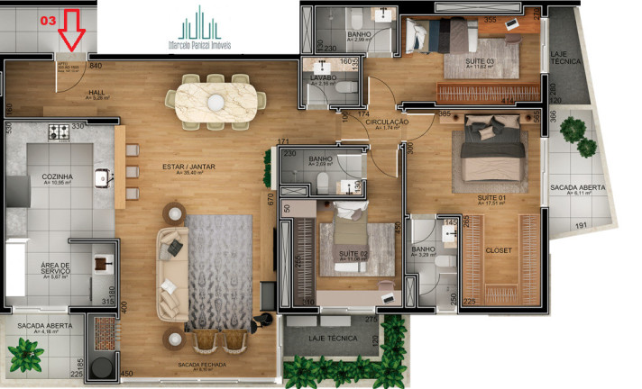 Imagem Apartamento com 3 Quartos à Venda, 143 m² em São Bento - Bento Gonçalves