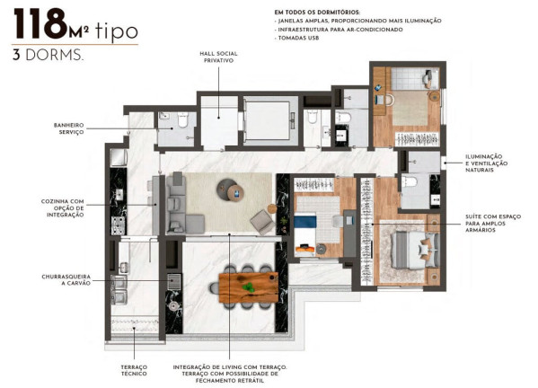 Imagem Apartamento com 3 Quartos à Venda, 136 m² em Jardim Aurélia - São Paulo