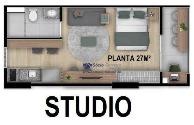 Imagem Studio com 1 Quarto à Venda, 27 m² em Vila Pompeia - São Paulo