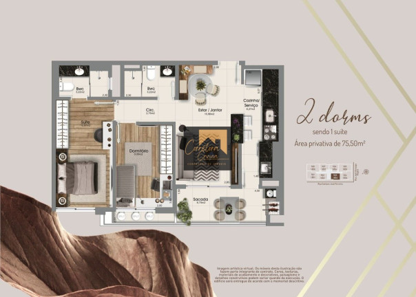 Imagem Apartamento com 2 Quartos à Venda, em Kobrasol - São José Imagem Apartamento com 2 Quartos à Venda, em Kobrasol - São José