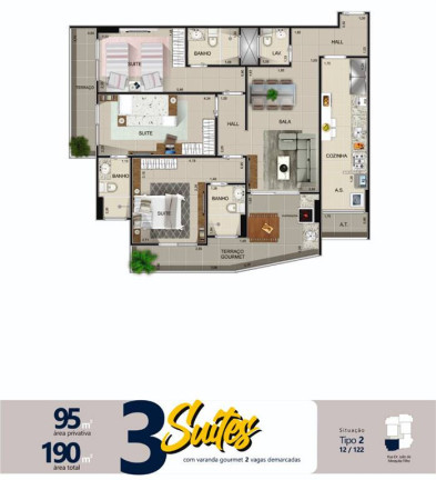 Imagem Apartamento com 3 Quartos à Venda, 96 m² em Aviação - Praia Grande