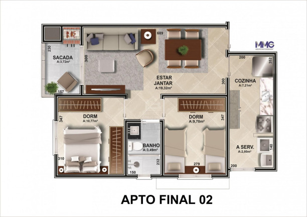 Imagem Apartamento com 2 Quartos à Venda, 68 m² em Passo D'areia - Santa Maria Imagem Apartamento com 2 Quartos à Venda, 68 m² em Passo D'areia - Santa Maria