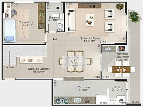 Imagem Cobertura com 3 Quartos à Venda, 134 m² em Caiçara - Praia Grande Imagem Cobertura com 3 Quartos à Venda, 134 m² em Caiçara - Praia Grande